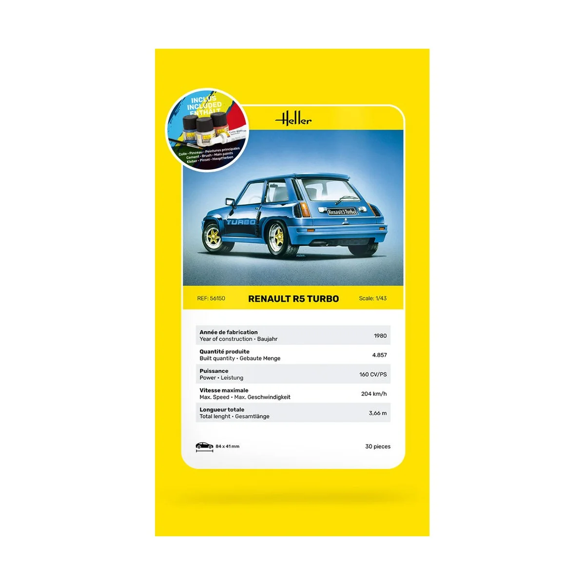 STARTER KIT Renault R5 Turbo, 1/43 - Heller 56150