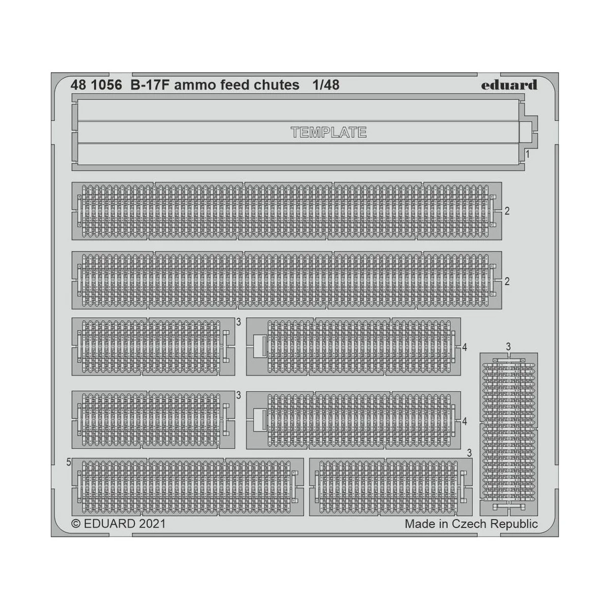 B-17F ammo feed chutes 1/48 for HKM, 1/48 - Eduard Accessories 481056