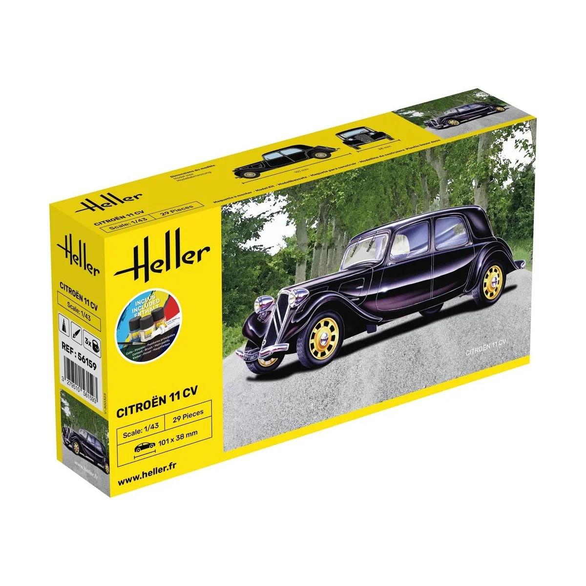 STARTER KIT Citroen 11 CV, 1/43 - Heller 56159