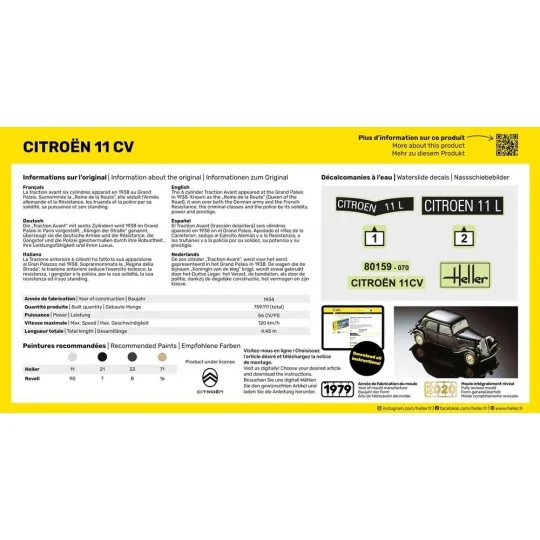 STARTER KIT Citroen 11 CV, 1/43 - Heller 56159