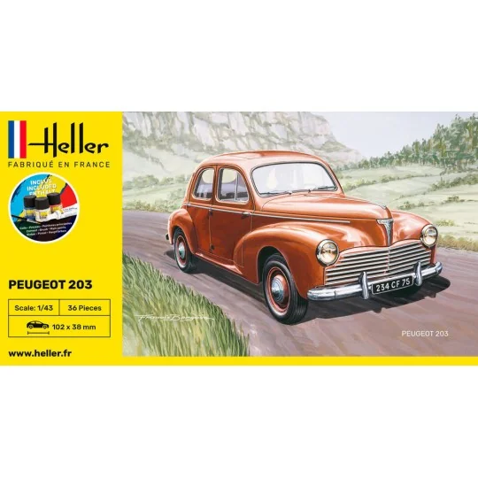 STARTER KIT Peugeot 203, 1/43 - Heller 56160