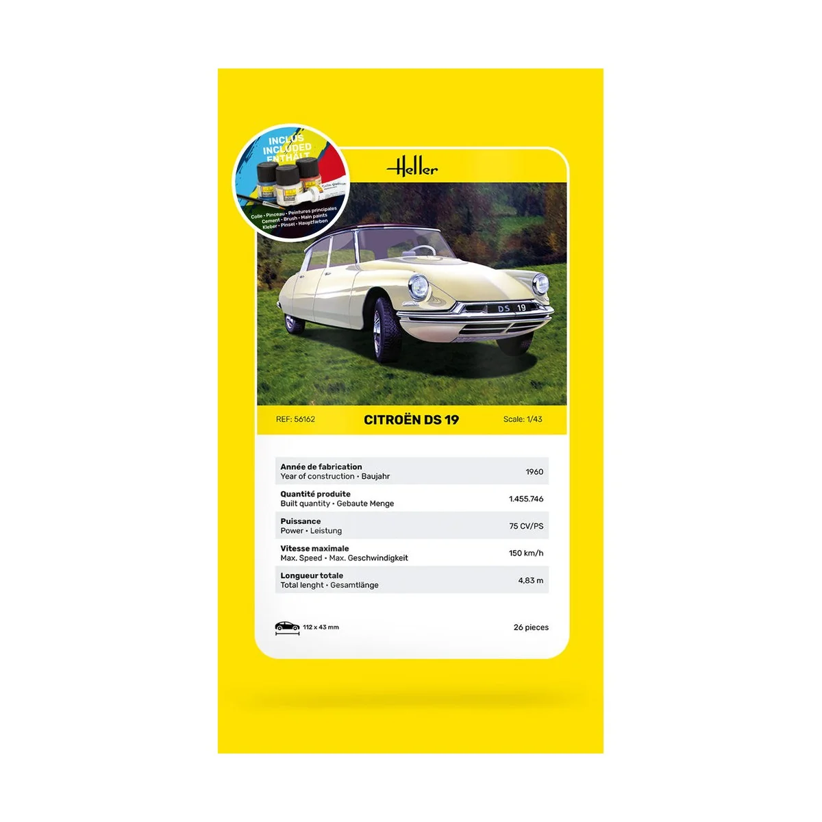 STARTER KIT Citroen DS 19, 1/43 - Heller 56162