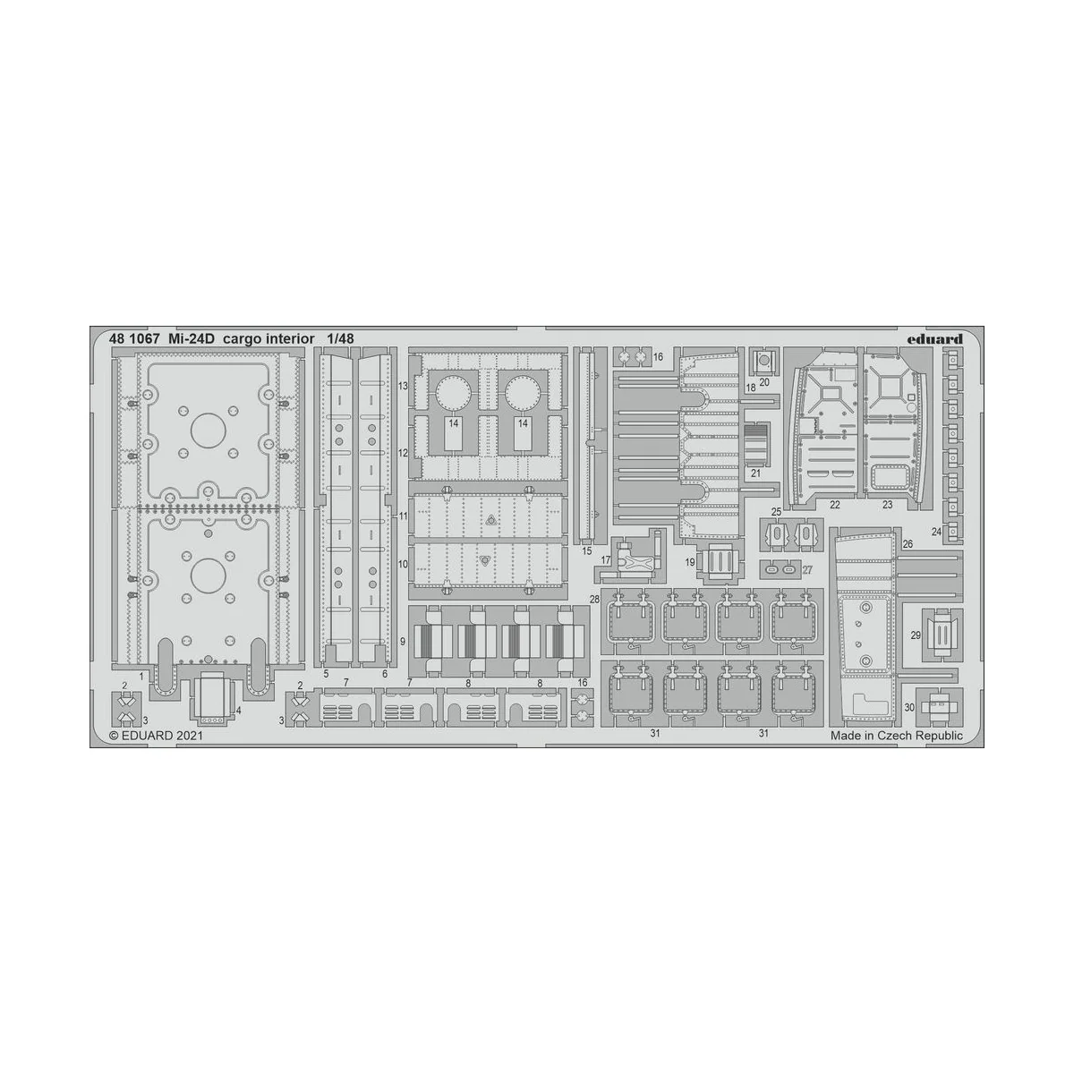 Mi-24D cargo interior for EDUARD, 1/48 - Eduard Accessories 481067 Mi-24D cargo interior for EDUARD, 1/48 - Eduard Accessories 481067