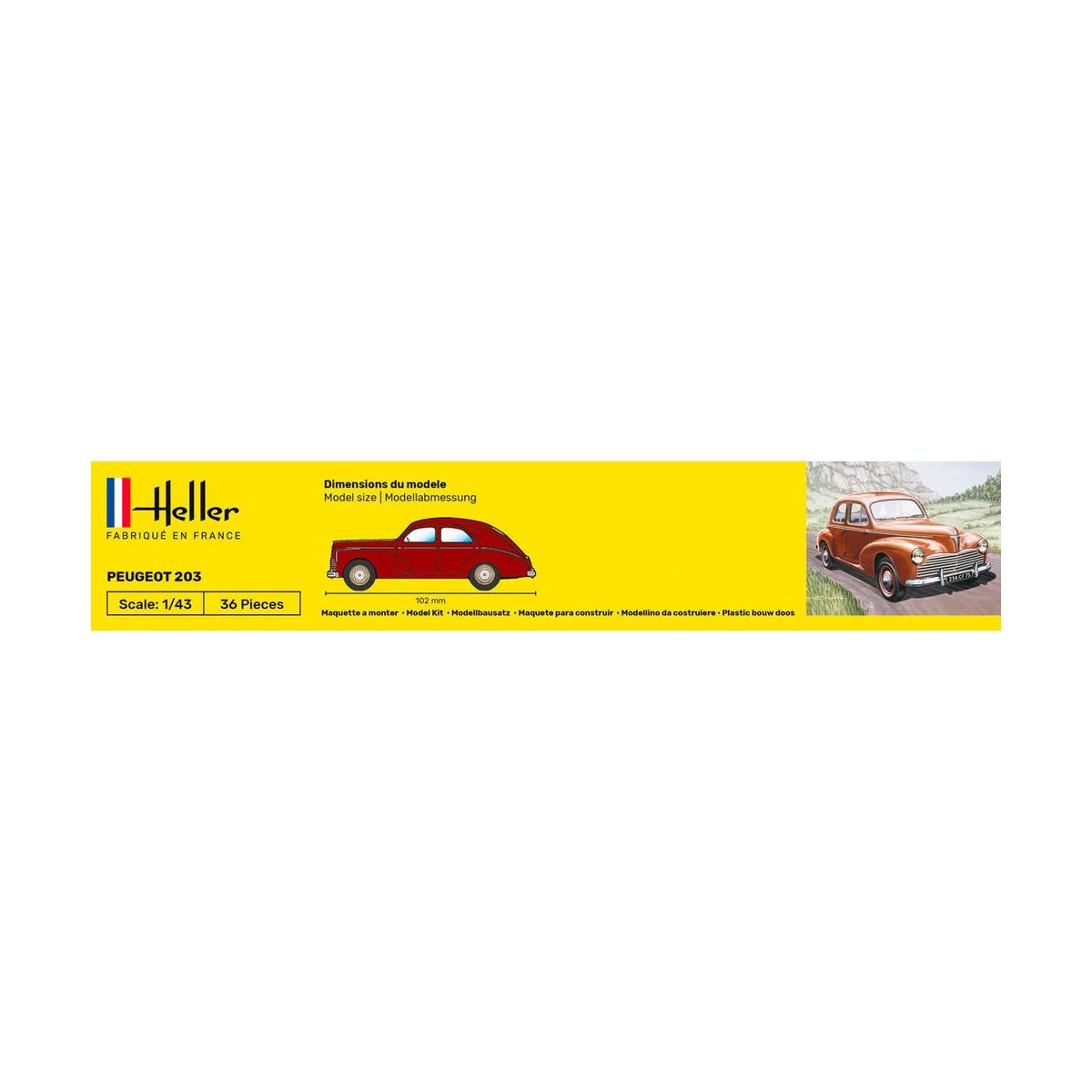 STARTER KIT Peugeot 203, 1/43 - Heller 56160