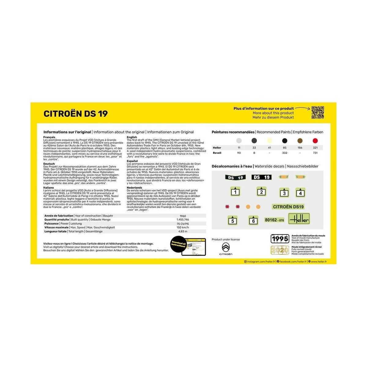 STARTER KIT Citroen DS 19, 1/43 - Heller 56162