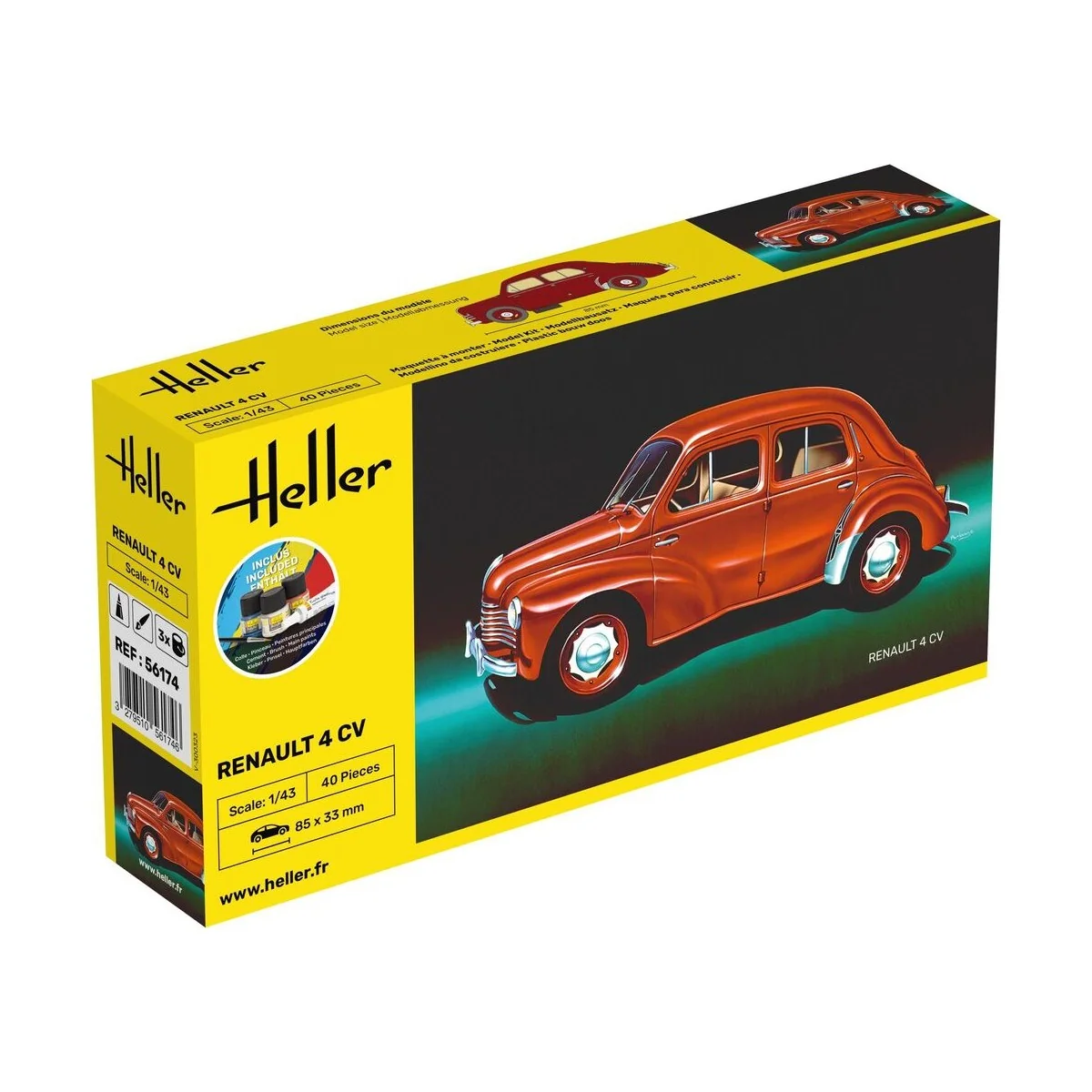 STARTER KIT Renault 4 CV, 1/43 - Heller 56174