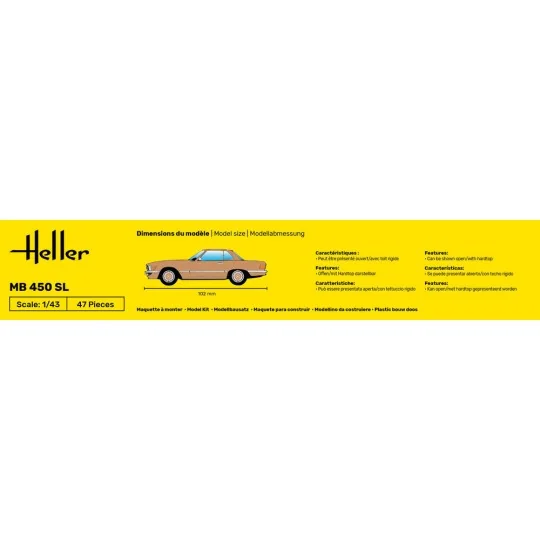 STARTER KIT MB 450 SL, 1/43 - Heller 56171