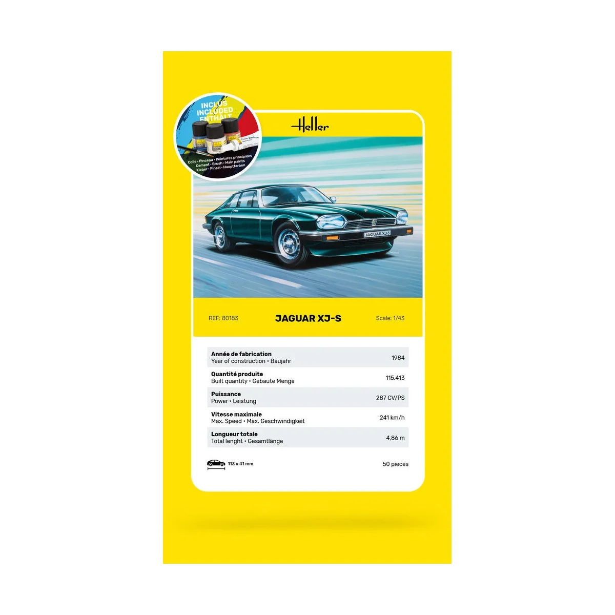 STARTER KIT Jaguar XJ-S, 1/43 - Heller 56183
