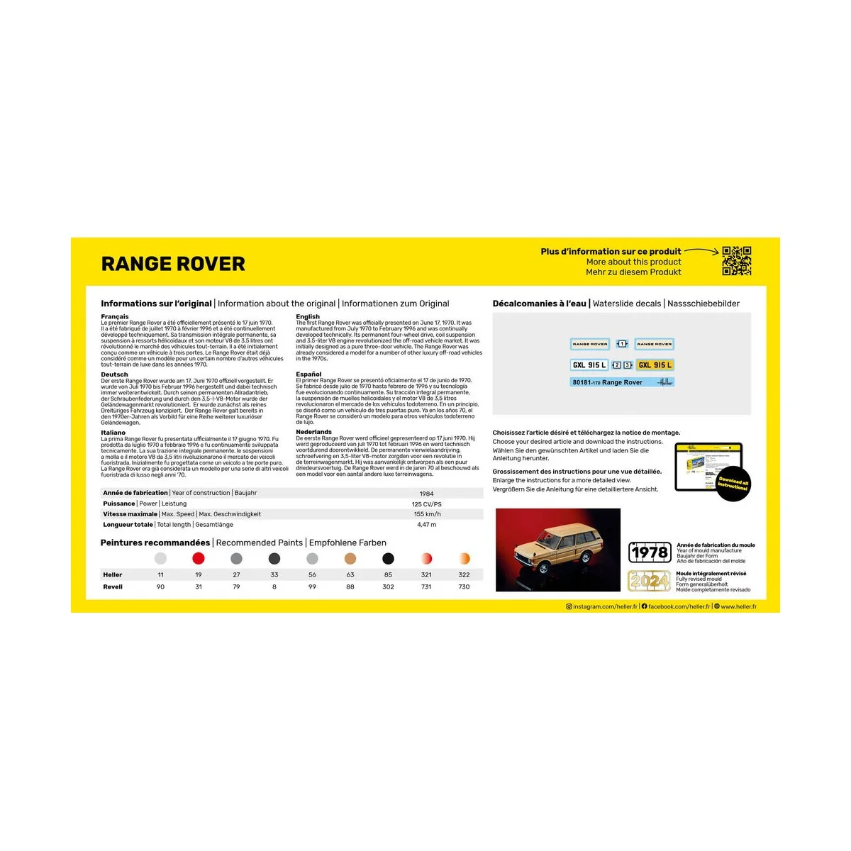 STARTER KIT Range Rover, 1/43 - Heller 56181