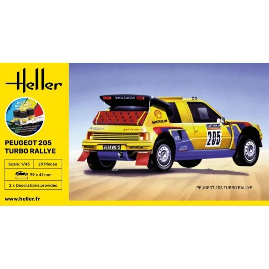 STARTER KIT Peugeot 205 Turbo Rallye, 1/43 - Heller 56189