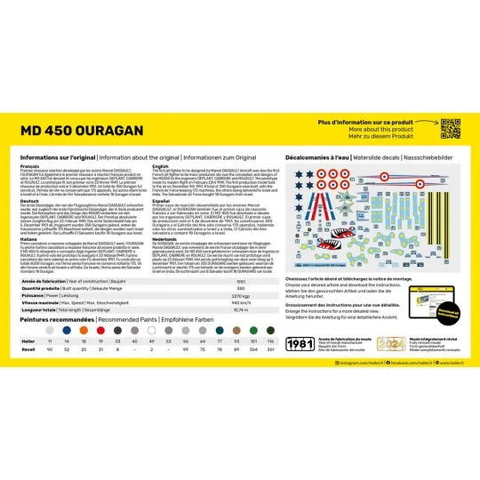 STARTER KIT MD 450 Ouragan, 1/72 - Heller 56201