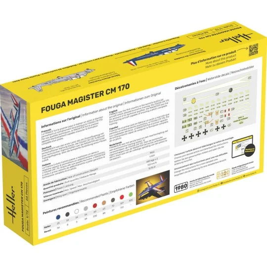 STARTER KIT Fouga Magister CM 170, 1/72 - Heller 56220