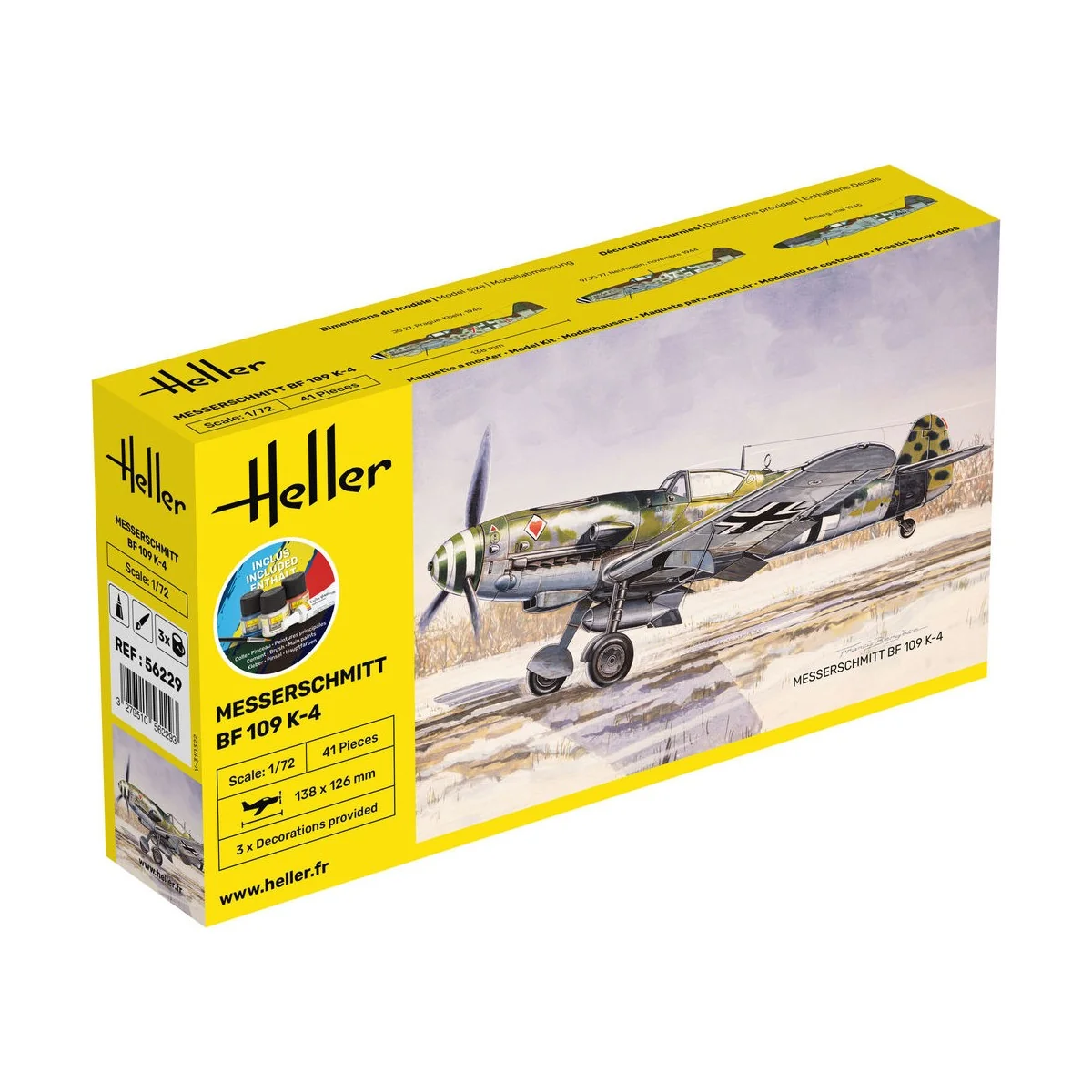 STARTER KIT Messerschmitt Bf 109 K-4, 1/72 - Heller 56229