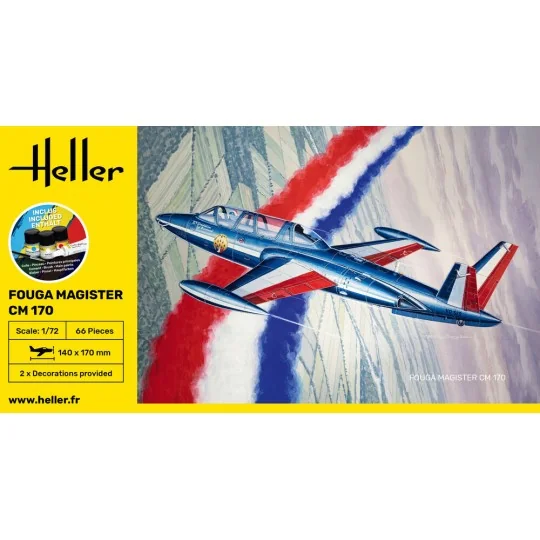 STARTER KIT Fouga Magister CM 170, 1/72 - Heller 56220