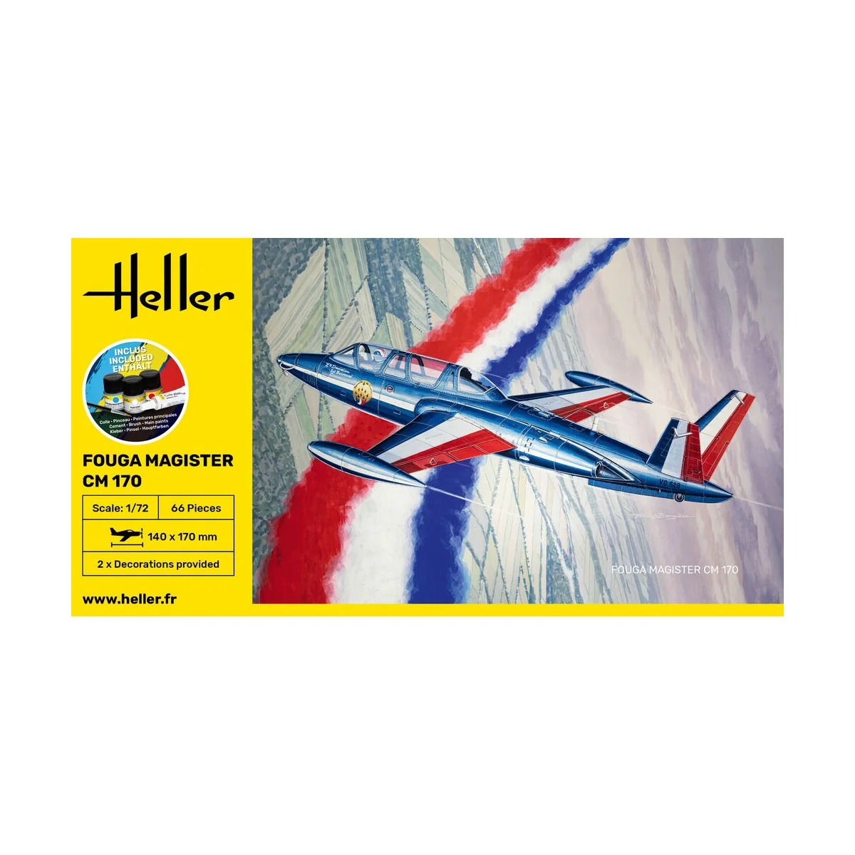 STARTER KIT Fouga Magister CM 170, 1/72 - Heller 56220