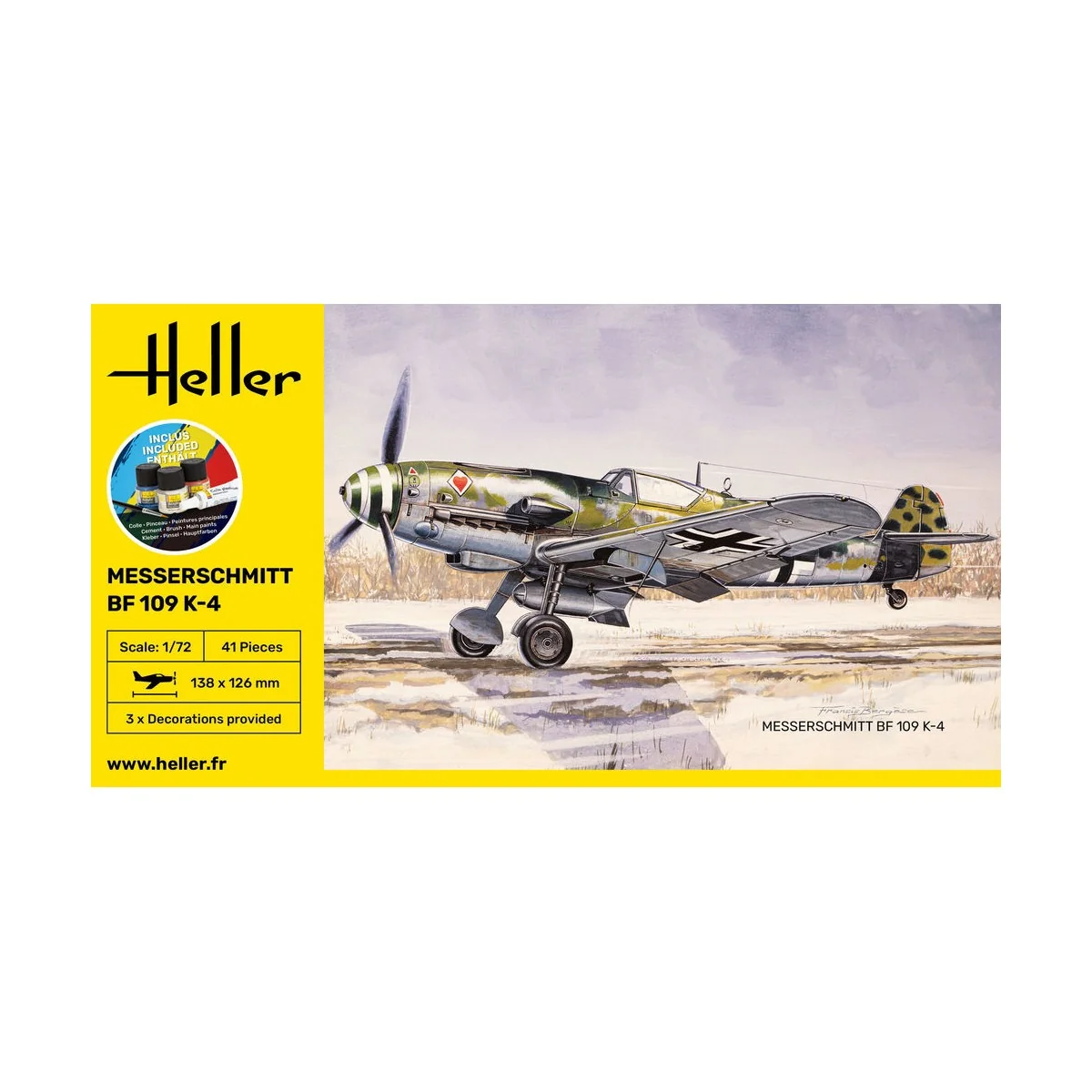STARTER KIT Messerschmitt Bf 109 K-4, 1/72 - Heller 56229