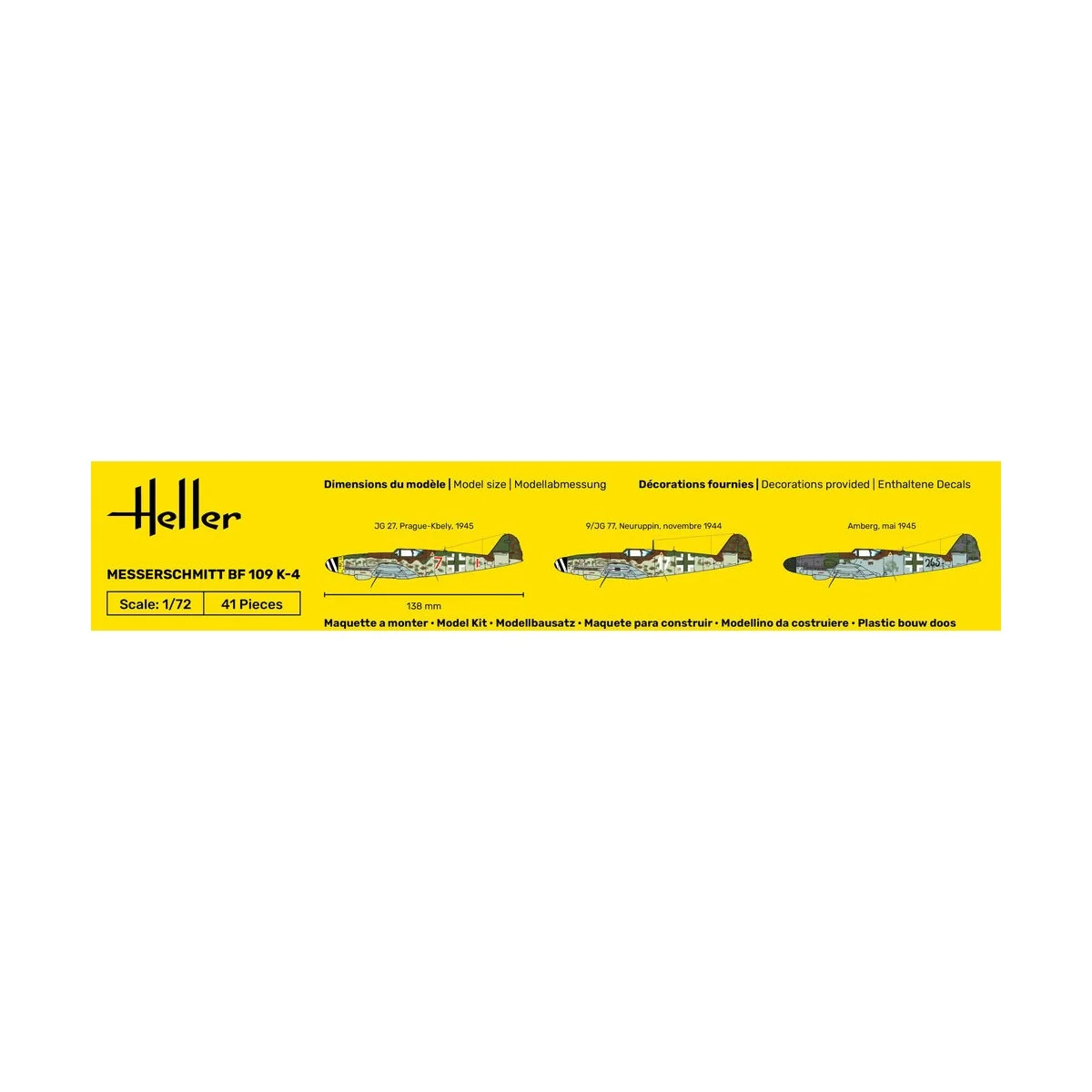 STARTER KIT Messerschmitt Bf 109 K-4, 1/72 - Heller 56229