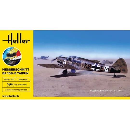 STARTER KIT Messerschmitt Bf 108 B Taifun, 1/72 - Heller 56231