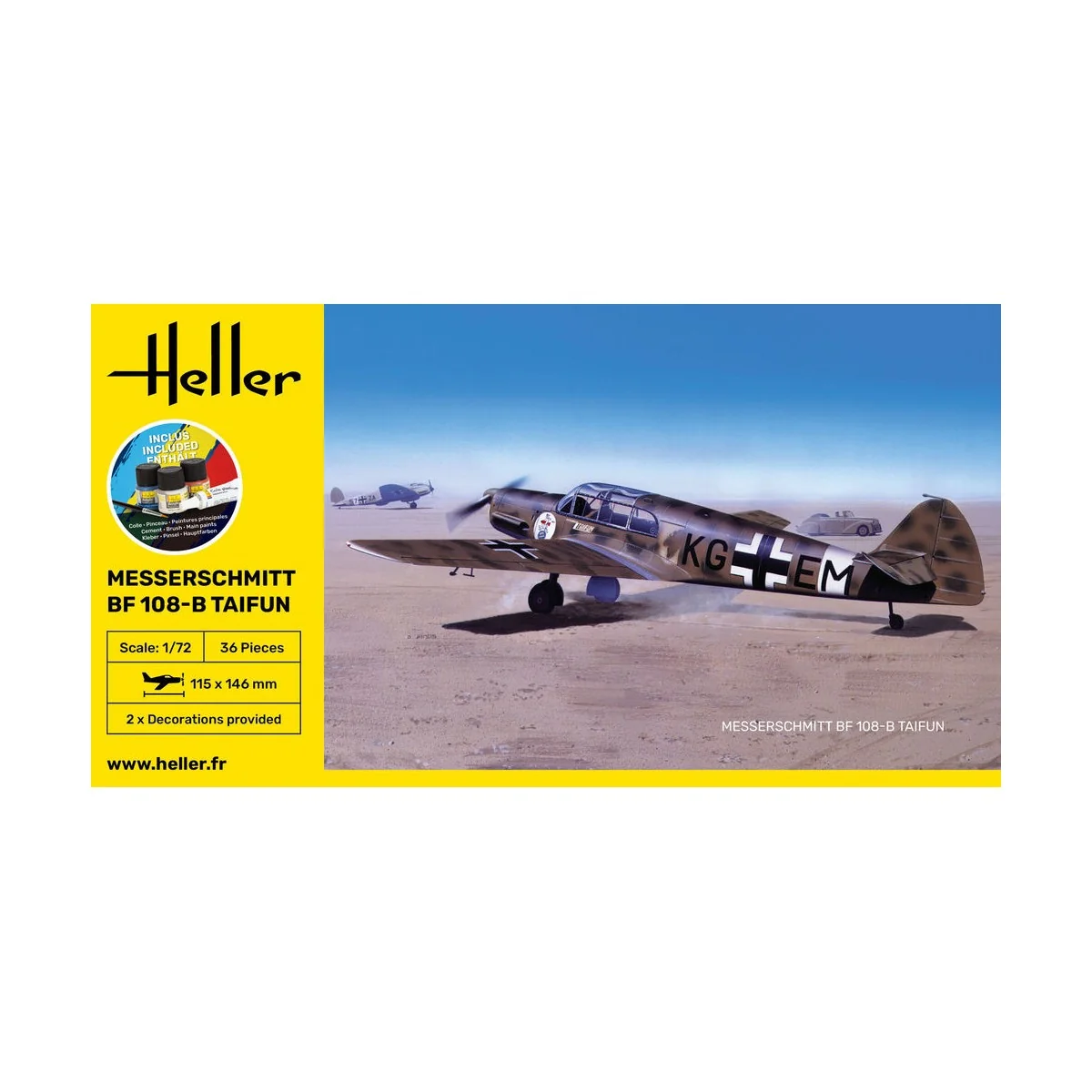 STARTER KIT Messerschmitt Bf 108 B Taifun, 1/72 - Heller 56231