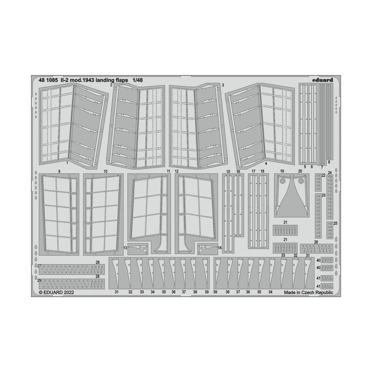 Il-2 mod. 1943 landing flaps 1/48 - Eduard Accessories 481085