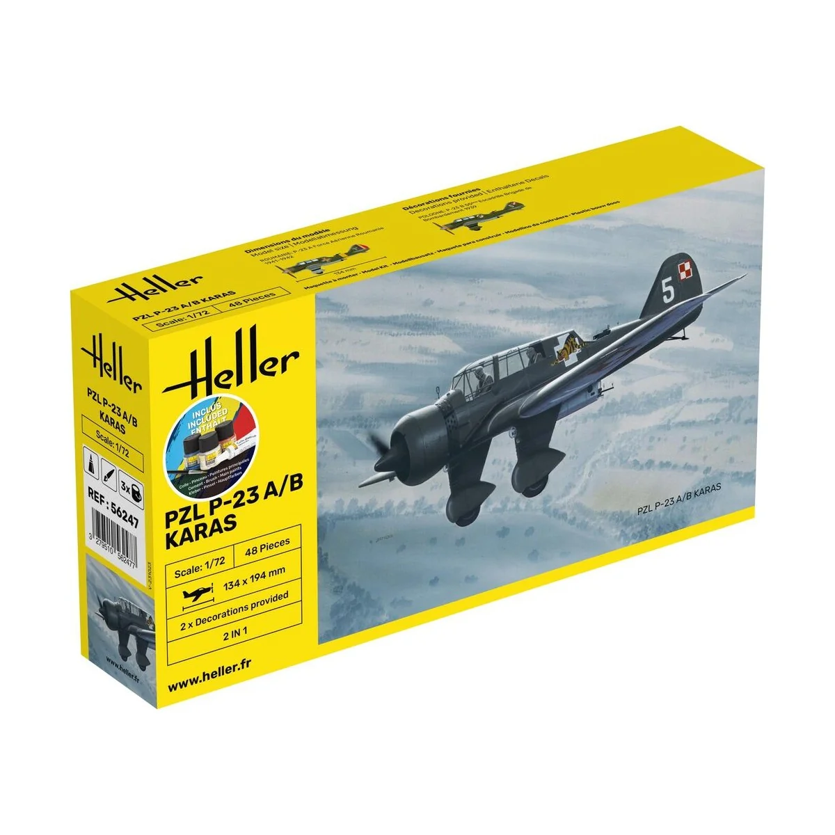 STARTER KIT PZL 23 Karas, 1/72 - Heller 56247
