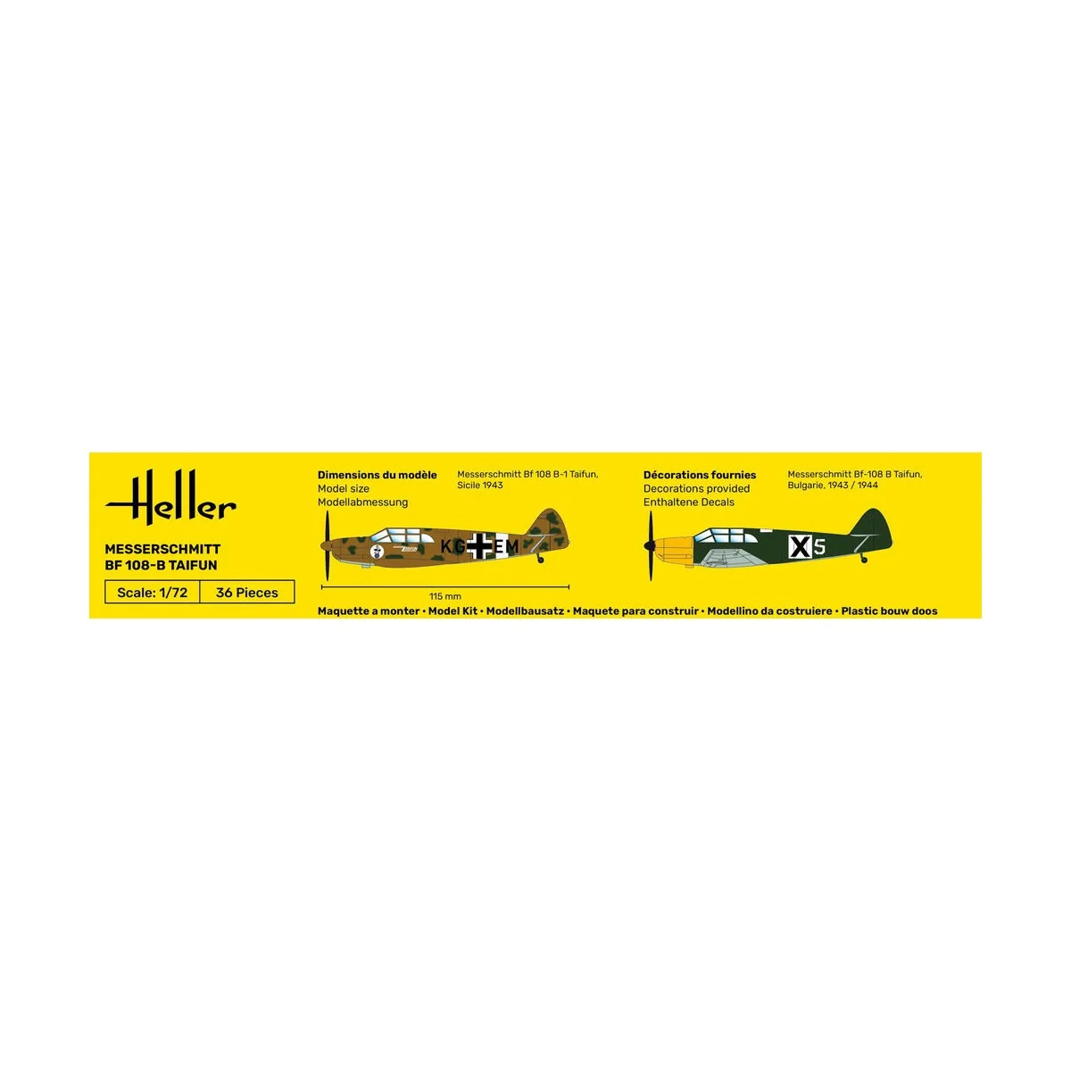 STARTER KIT Messerschmitt Bf 108 B Taifun, 1/72 - Heller 56231