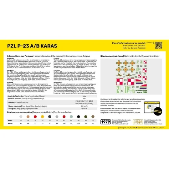 STARTER KIT PZL 23 Karas, 1/72 - Heller 56247