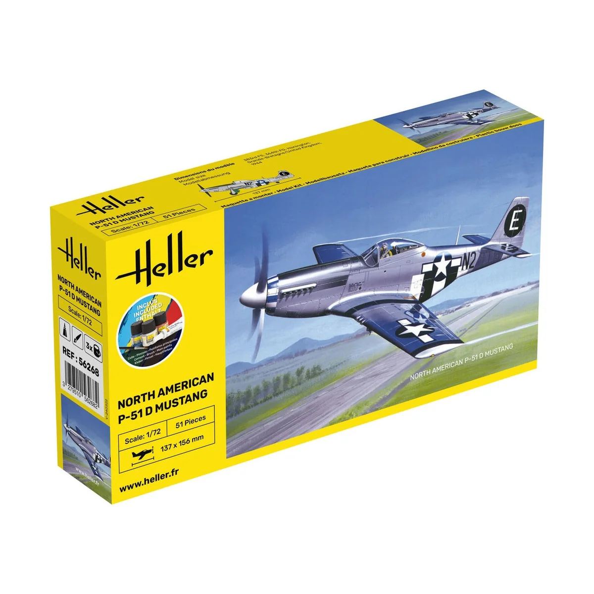 STARTER KIT P-51 Mustang, 1/72 - Heller 56268