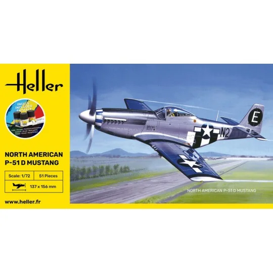 STARTER KIT P-51 Mustang, 1/72 - Heller 56268