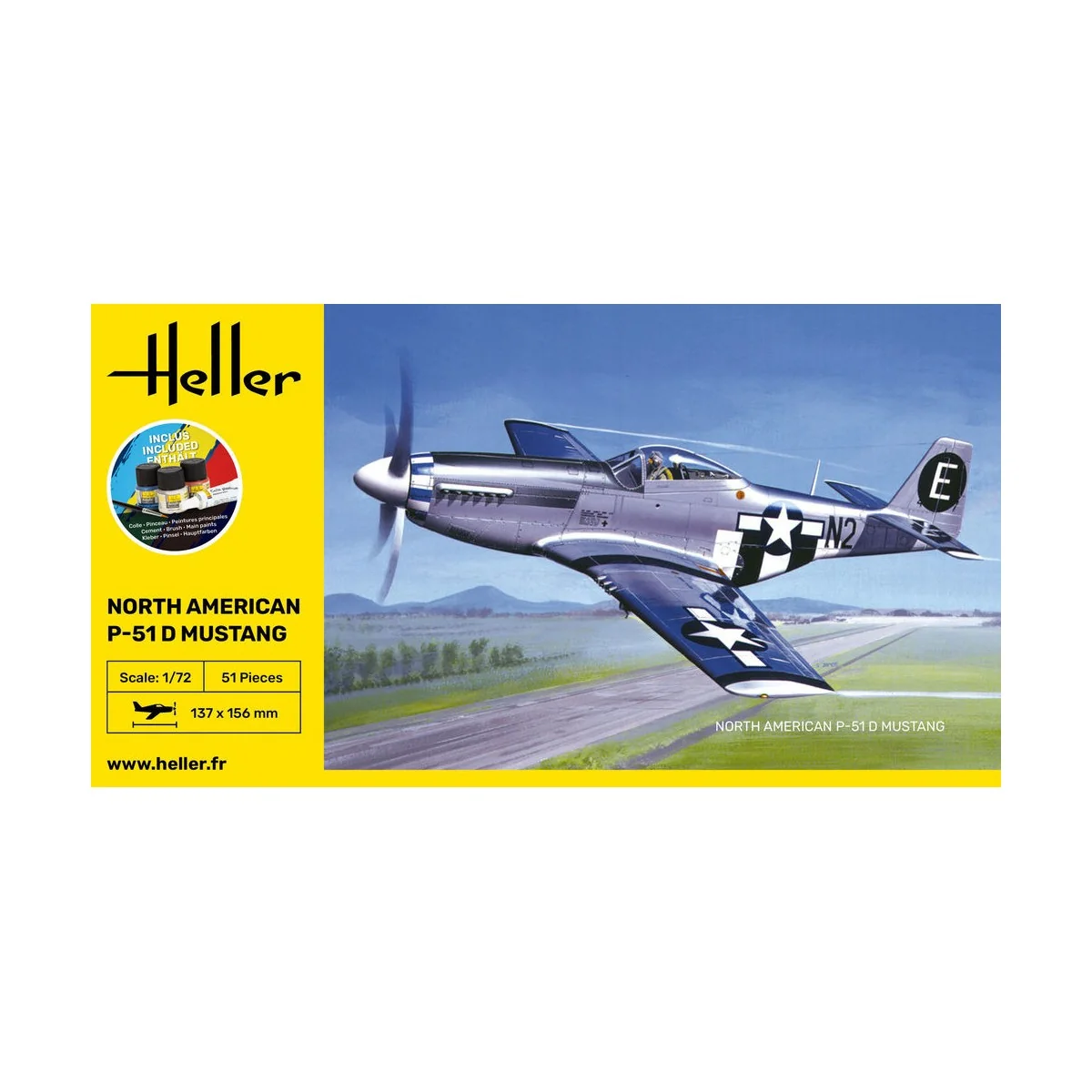 STARTER KIT P-51 Mustang, 1/72 - Heller 56268