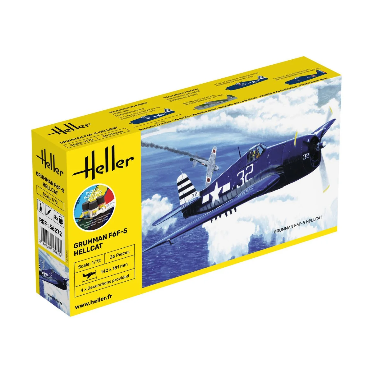 STARTER KIT F6F Hellcat, 1/72 - Heller 56272