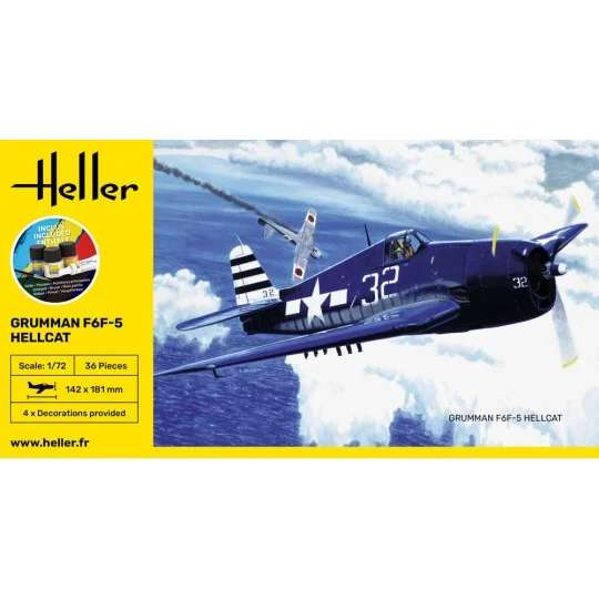 STARTER KIT F6F Hellcat, 1/72 - Heller 56272