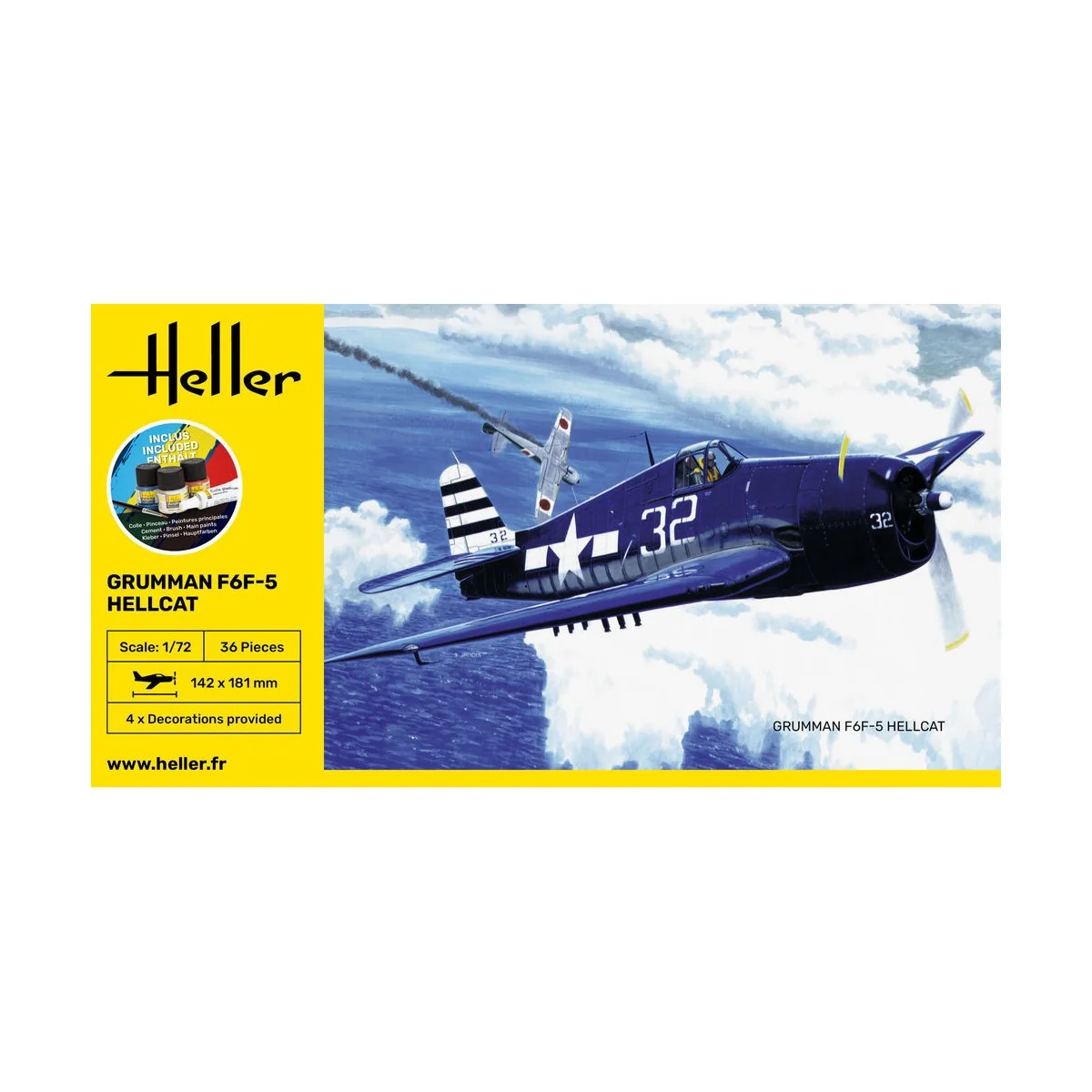 STARTER KIT F6F Hellcat, 1/72 - Heller 56272