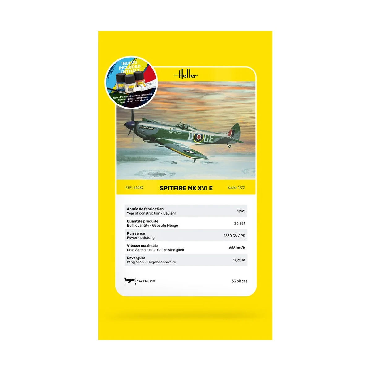 STARTER KIT Spitfire, 1/72 - Heller 56282