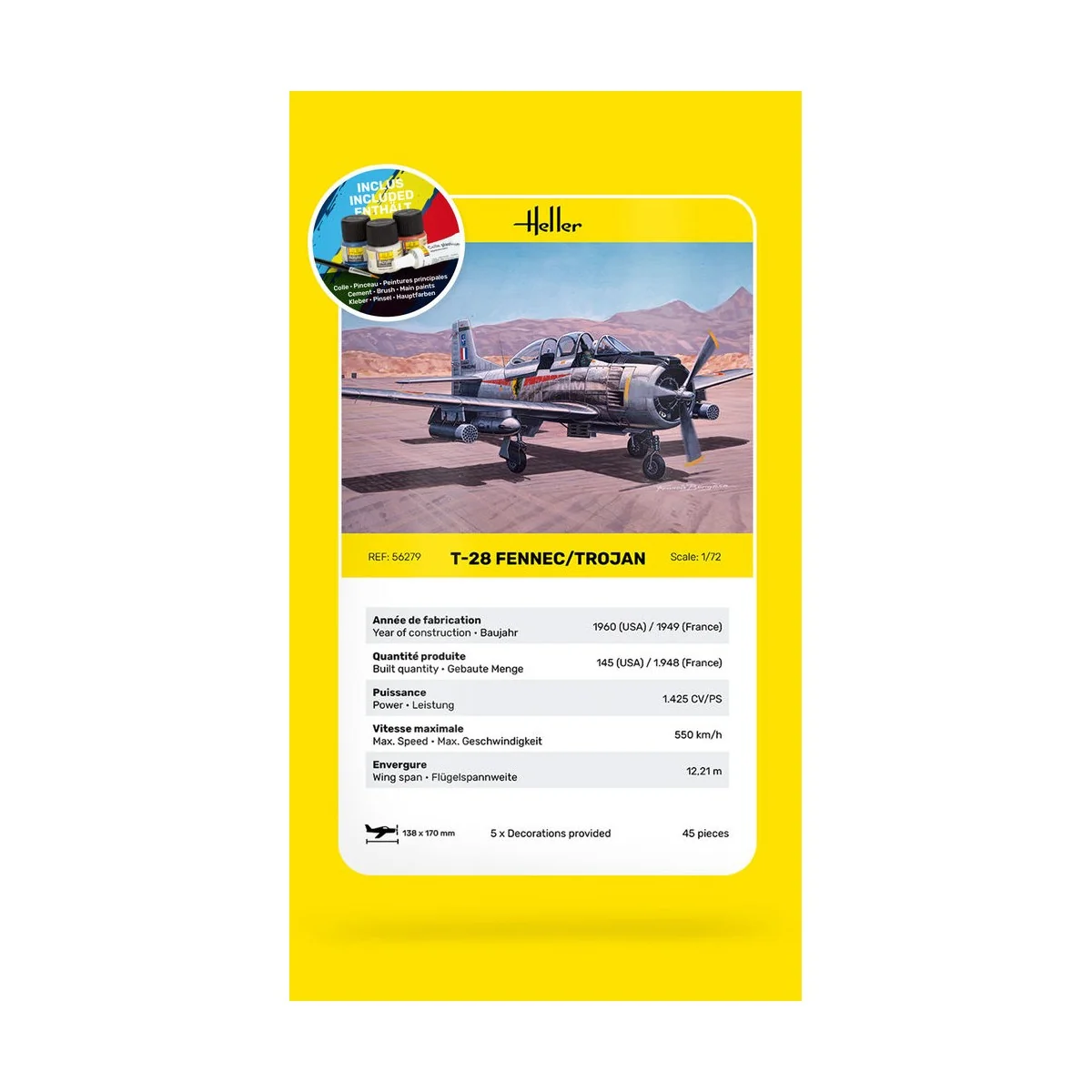 STARTER KIT T-28 Fennec / Trojan, 1/72 - Heller 56279
