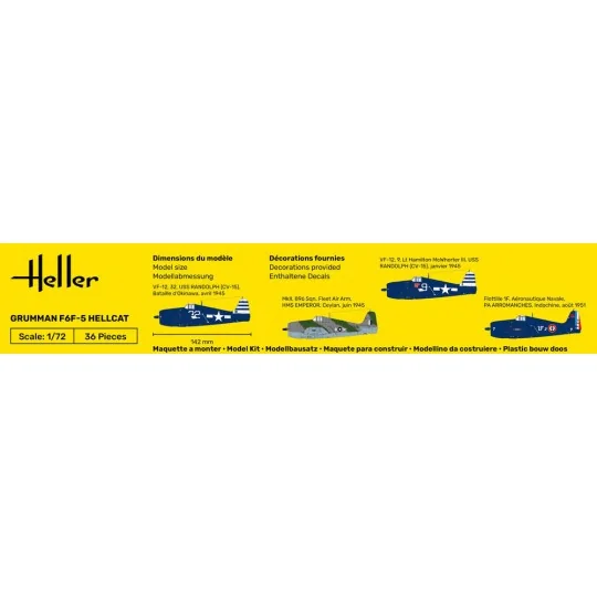 STARTER KIT F6F Hellcat, 1/72 - Heller 56272