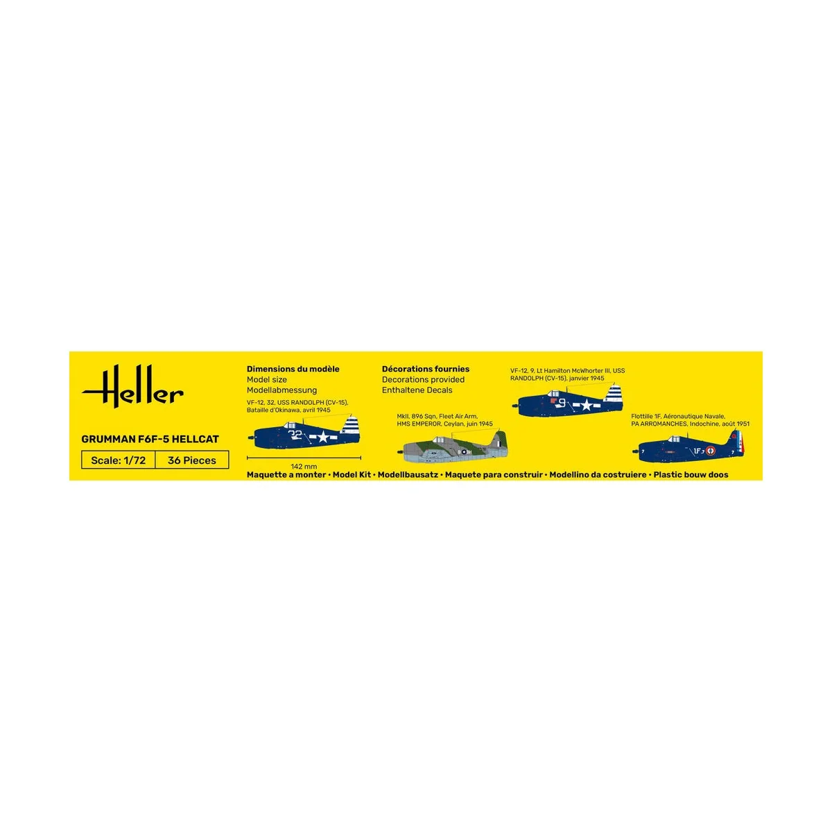 STARTER KIT F6F Hellcat, 1/72 - Heller 56272