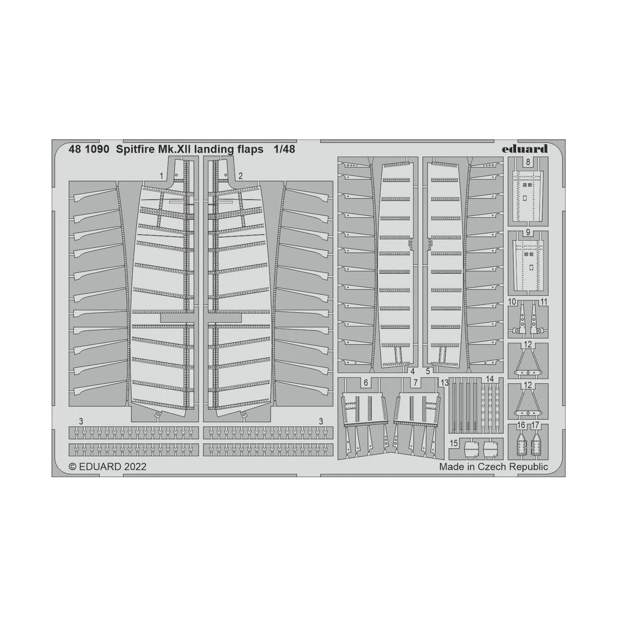 Spitfire Mk.XII landing flaps for AIRFIX, 1/48 - Eduard Accessories...