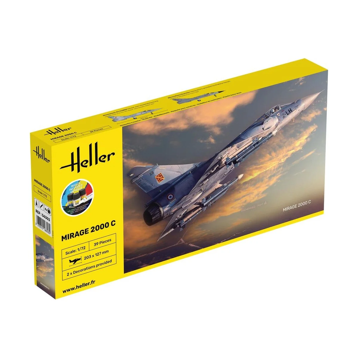 STARTER KIT Mirage 2000 C, 1/72 - Heller 56303