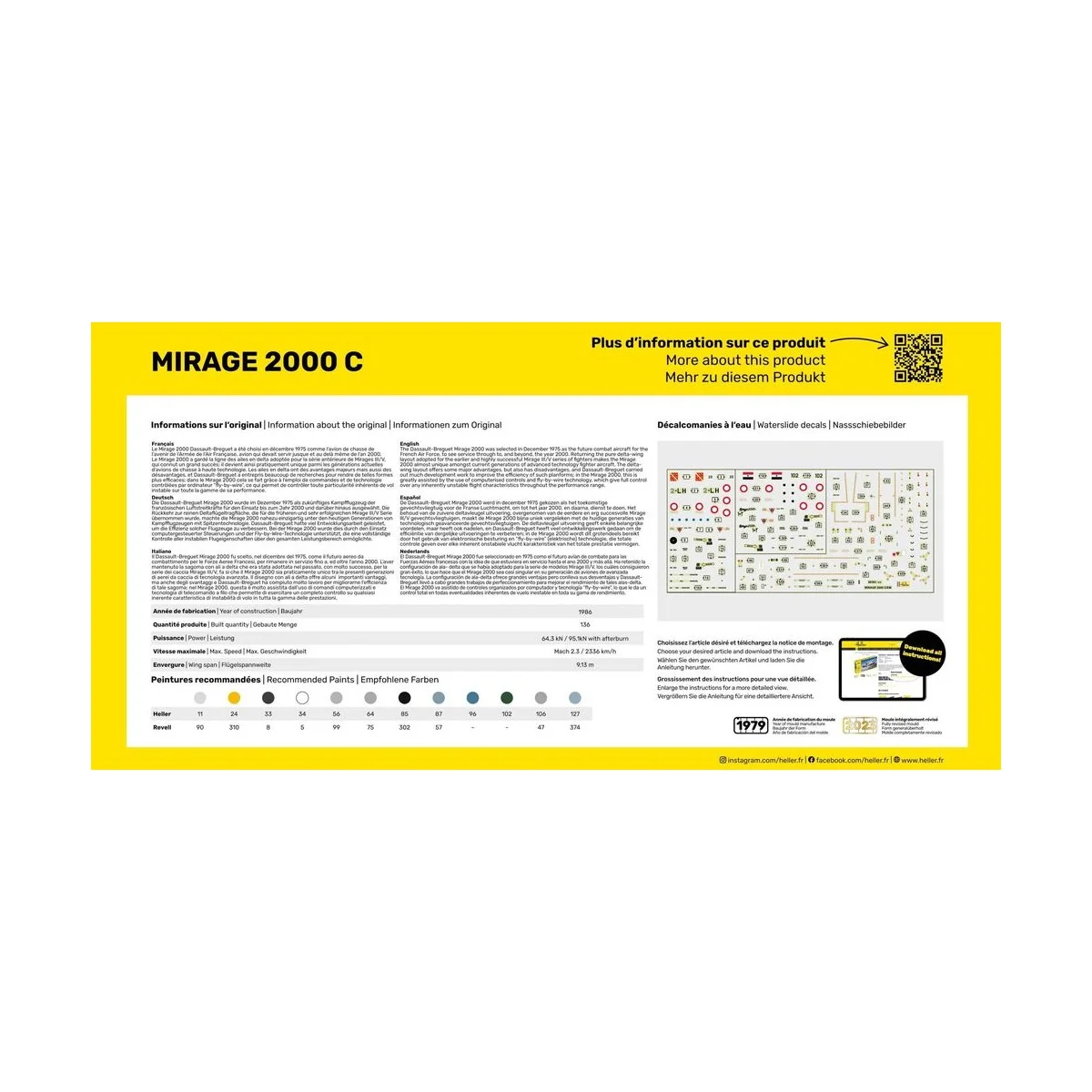 STARTER KIT Mirage 2000 C, 1/72 - Heller 56303
