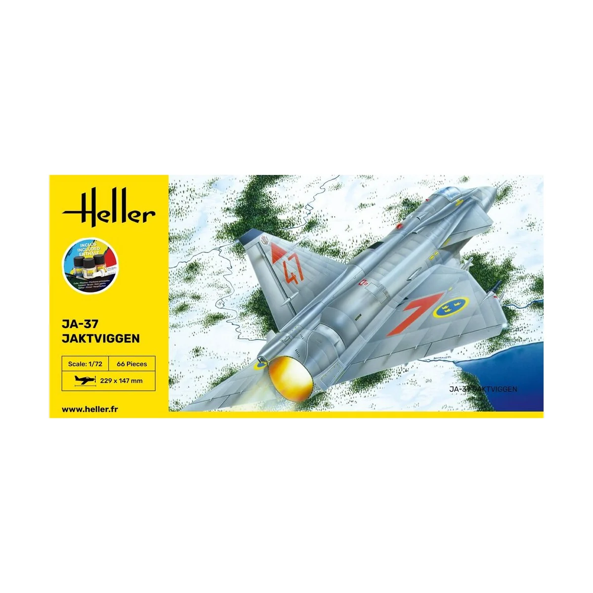 STARTER KIT Ja-37 Jaktviggen, 1/72 - Heller 56309