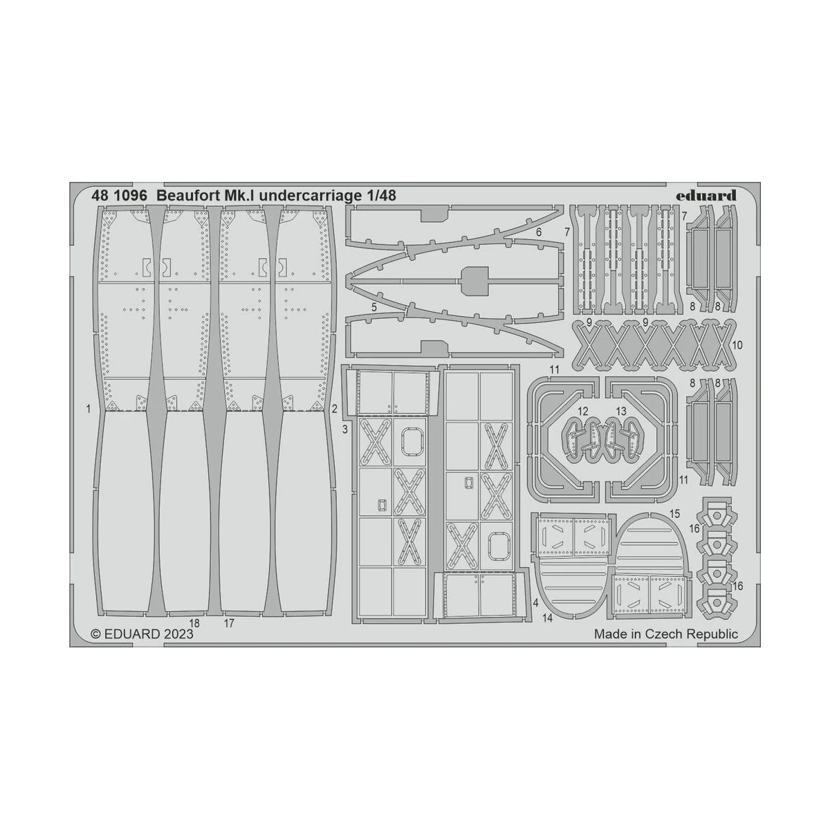 Beaufort Mk.I undercarriage for ICM - Eduard Accessories 481096