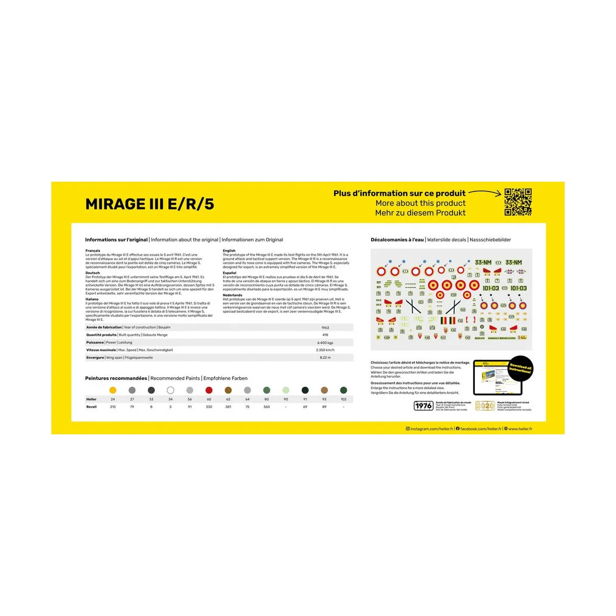 STARTER KIT Mirage III E, 1/72 - Heller 56323