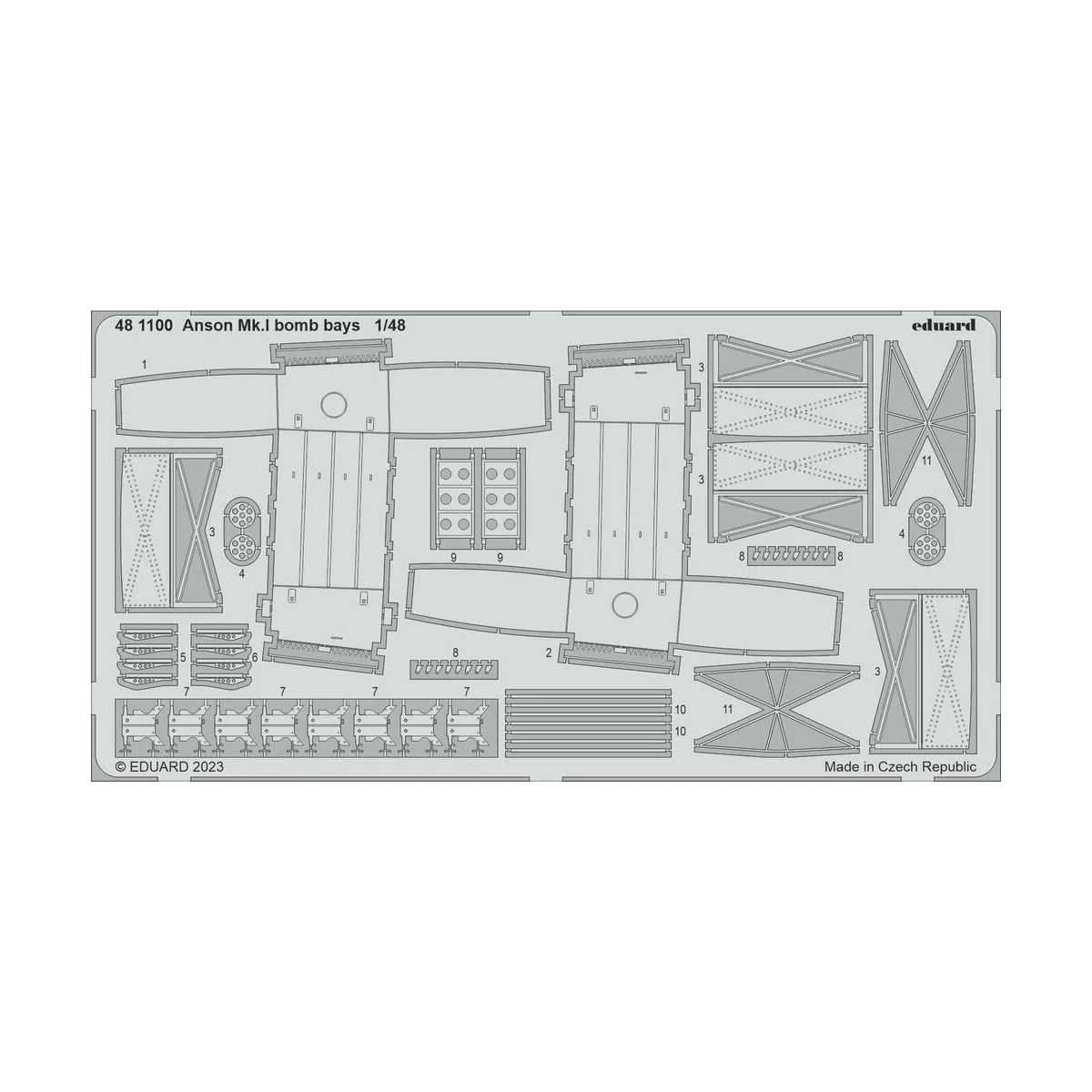 Anson Mk.I bomb bays 1/48 for AIRFIX, 1/48 - Eduard Accessories 481100 Anson Mk.I bomb bays 1/48 for AIRFIX, 1/48 - Eduard Accessories 481100