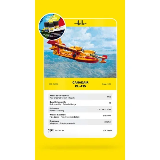 STARTER KIT Canadair CL-415, 1/72 - Heller 56370
