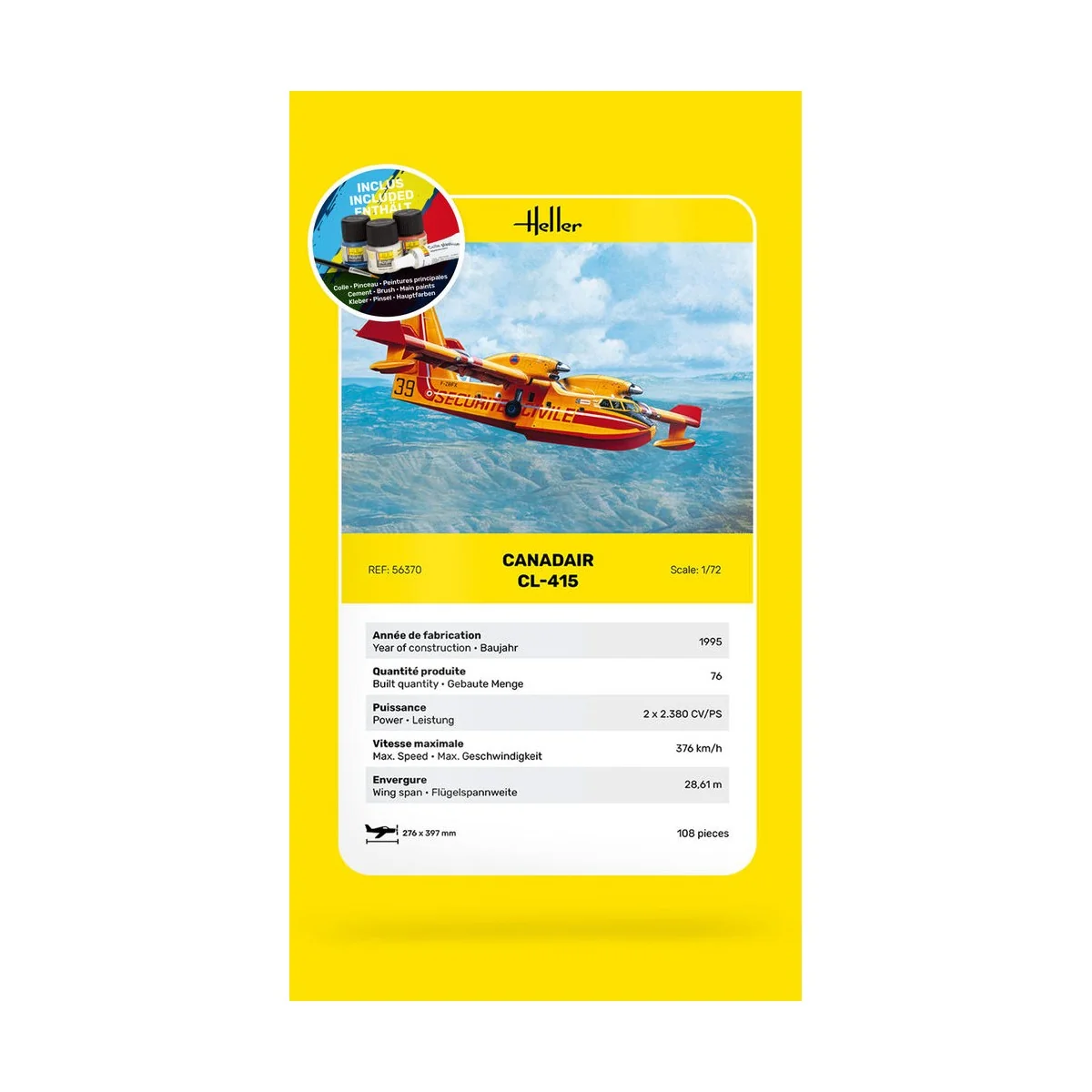 STARTER KIT Canadair CL-415, 1/72 - Heller 56370