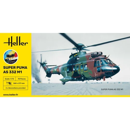 STARTER KIT Super Puma AS 332 M1, 1/72 - Heller 56367