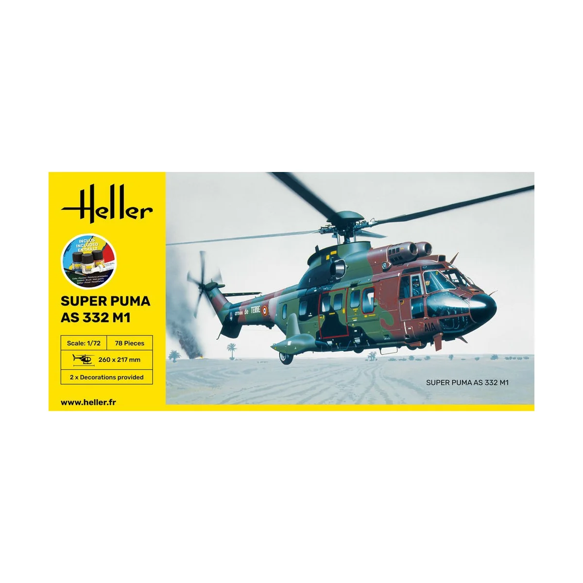 STARTER KIT Super Puma AS 332 M1, 1/72 - Heller 56367
