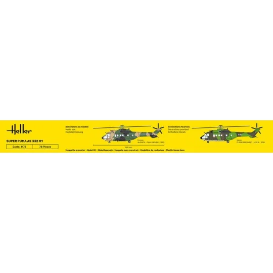 STARTER KIT Super Puma AS 332 M1, 1/72 - Heller 56367