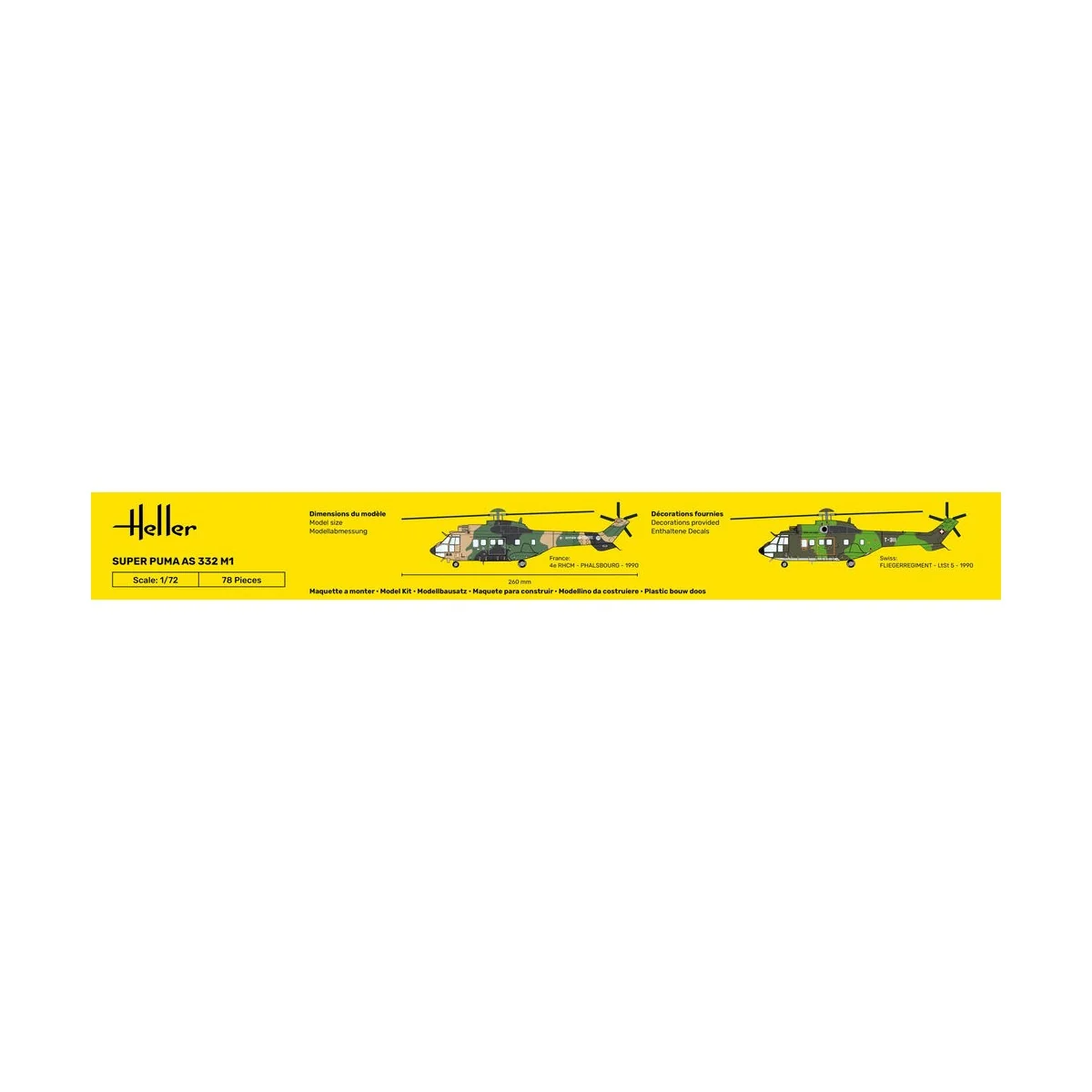 STARTER KIT Super Puma AS 332 M1, 1/72 - Heller 56367